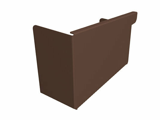 PREFA box gutter end cap 500 in brown – high-quality aluminium accessories for gutters, can be mounted on the left or right for secure roof drainage