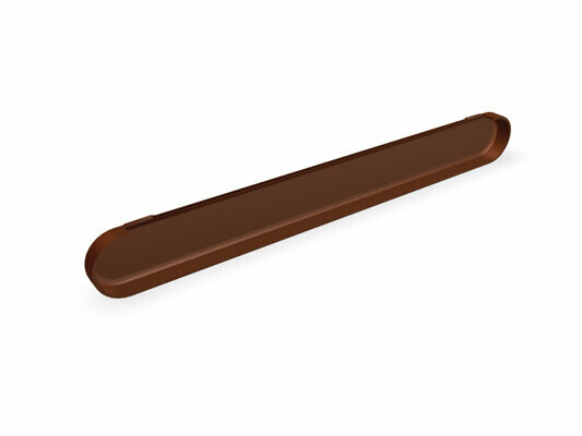 PREFA aluminium on-roof gutter end plate, brown, durable end solution for gutter installation.