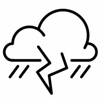 Thunderstorm icon, as a sign of the resistance and robustness of PREFALZ products.